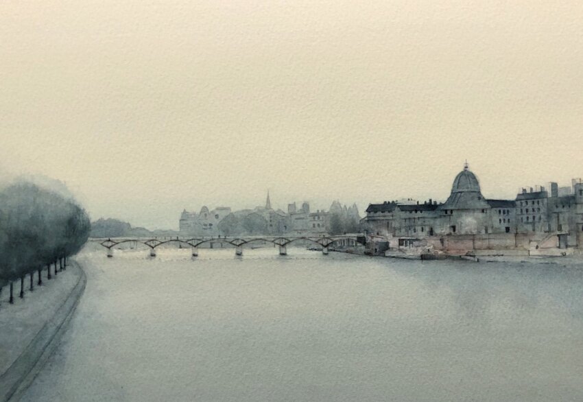 bridge, building, day, dome, france, grass, highres, mouen_tw