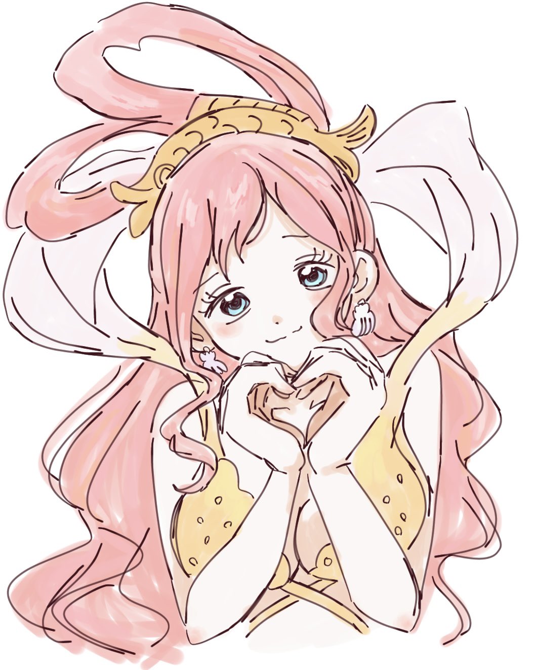 0h_my_god, 1girl, blue_eyes, blush_stickers, commentary_request, earrings, eyelashes, fish_hair_ornament