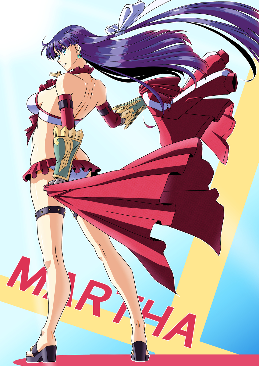 1girl, ass, bikini, breasts, butt_crack, fate/grand_order, fate_(series), highres, large_breasts, martha_(fate), martha_(swimsuit_ruler)_(fate), midriff, rofu_get, solo, swimsuit, tagme, thigh_strap