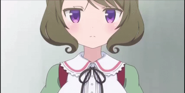 animated, animated_gif, anime_screenshot, breasts, brown_hair, dress, green_dress, hinako_note