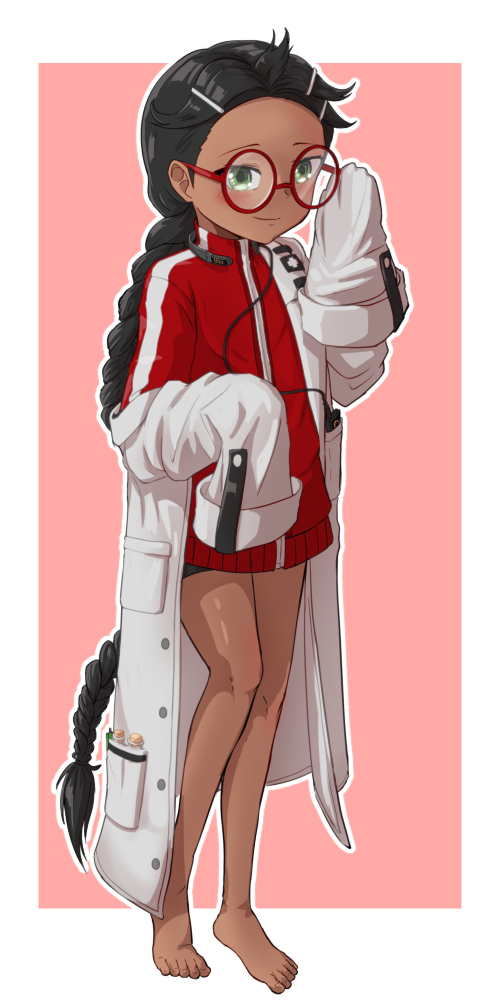 1girl, absurdly_long_hair, arti_lana, barefoot, black_hair, braid, counter:side, dark-skinned_female