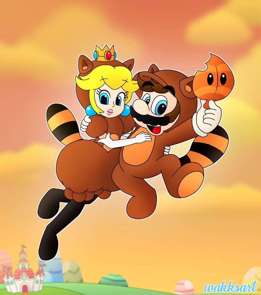 1boy, 1girl, animal_ears, blonde_hair, blue_eyes, brown_hair, castle, crown