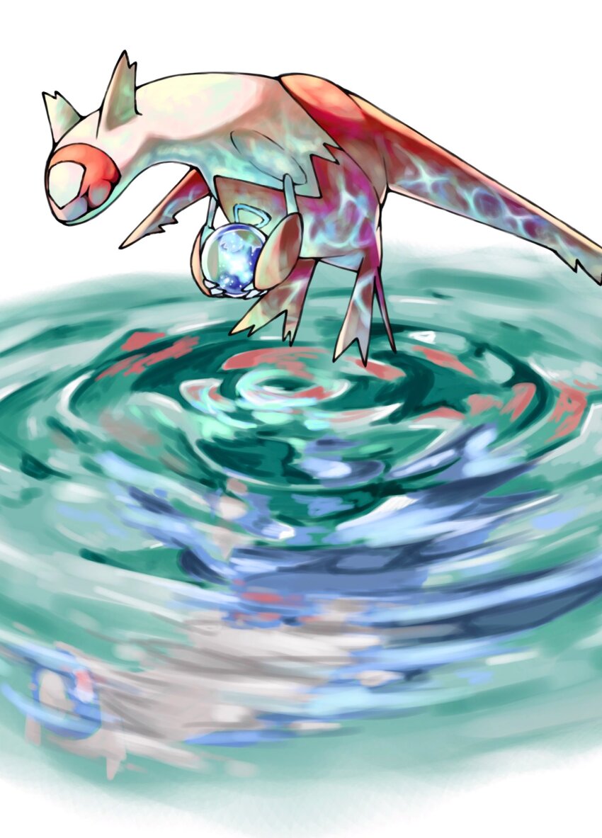 closed_eyes, different_reflection, gen_3_pokemon, highres, holding_orb, latias, latios, legendary_pokemon