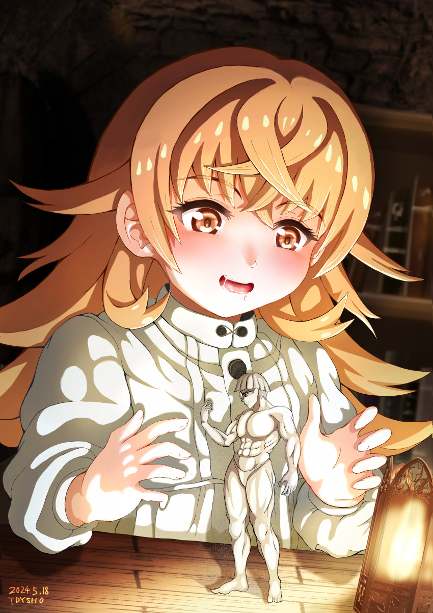 1girl, absurdres, blurry, blurry_background, blush, brown_eyes, child, depth_of_field