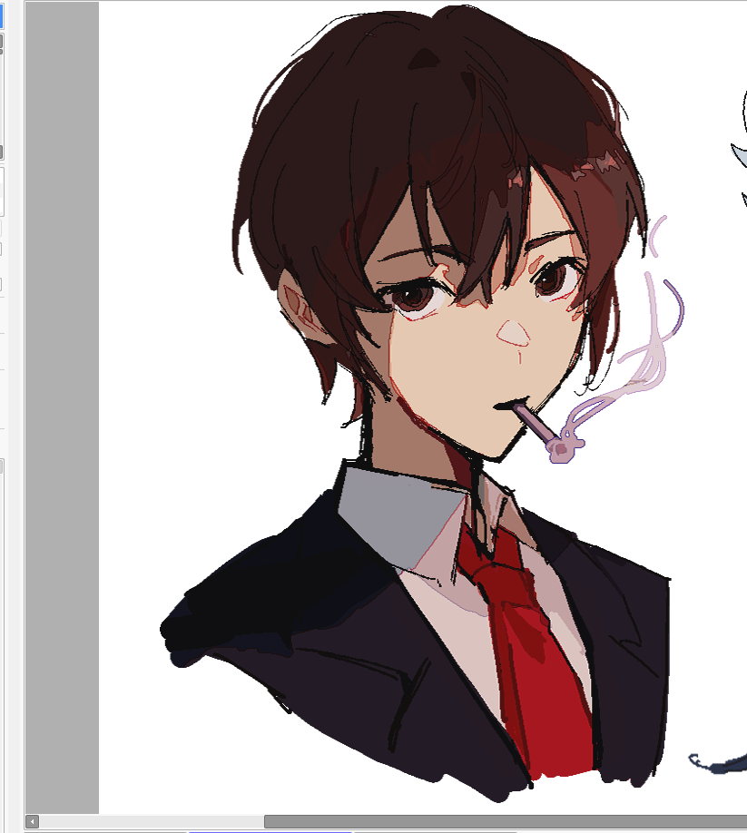 1boy, black_jacket, brown_eyes, brown_hair, chinese_commentary, cigarette, collared_shirt, commentary_request