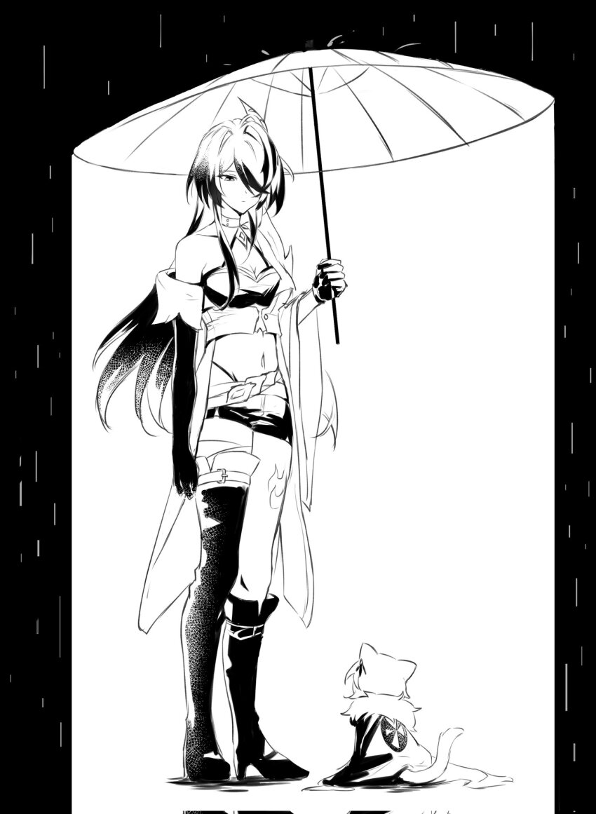 1boy, 1girl, acheron_(honkai:_star_rail), animal_ears, asymmetrical_footwear, aventurine_(honkai:_star_rail), black_choker, black_gloves