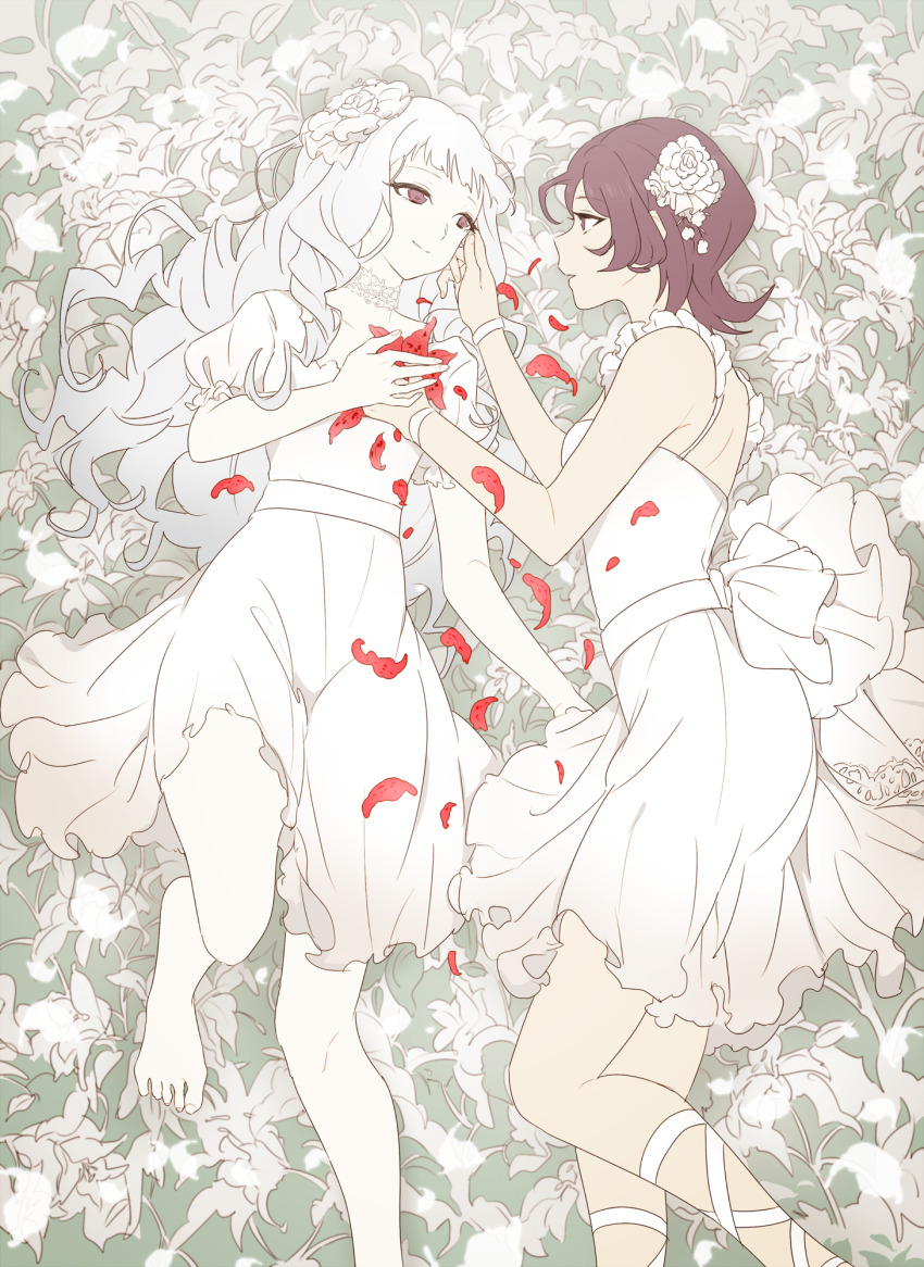 2girls, aikatsu!_(series), aikatsu_stars!, ashida_yuuri, bad_id, bad_twitter_id, barefoot, blunt_bangs