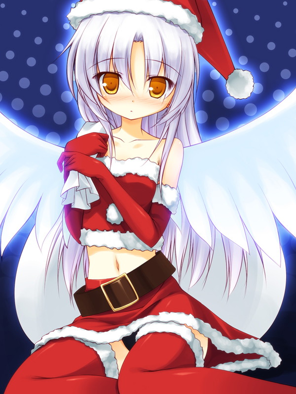 10s, 1girl, angel_beats!, angel_wings, belt, female_focus, gloves, hat