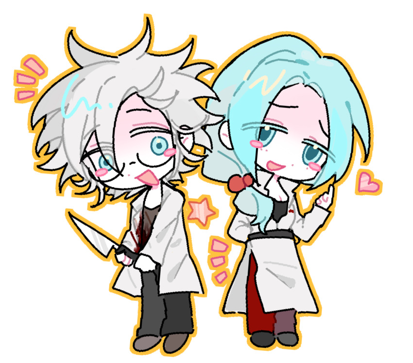 1boy, 1girl, belt, black_belt, black_pants, black_shirt, black_shoes, blood