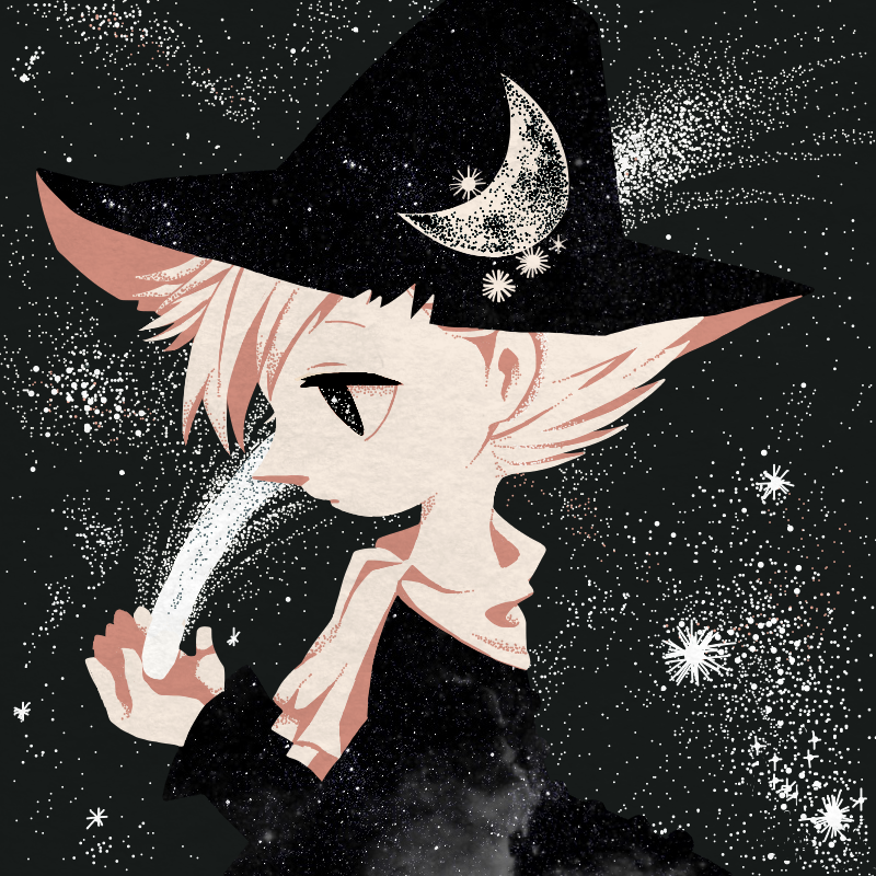 1boy, black_hat, closed_mouth, crescent, crescent_hat_ornament, cupping_hands, from_side, hat