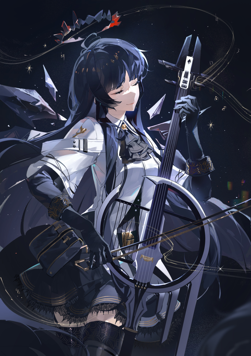 1girl, absurdres, antenna_hair, arknights, artist_name, ascot, belt, belt_buckle