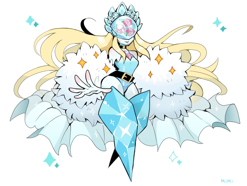 1girl, aqua_leotard, belt, cendrillmon, digimon, digimon_(creature), female_focus, helmet