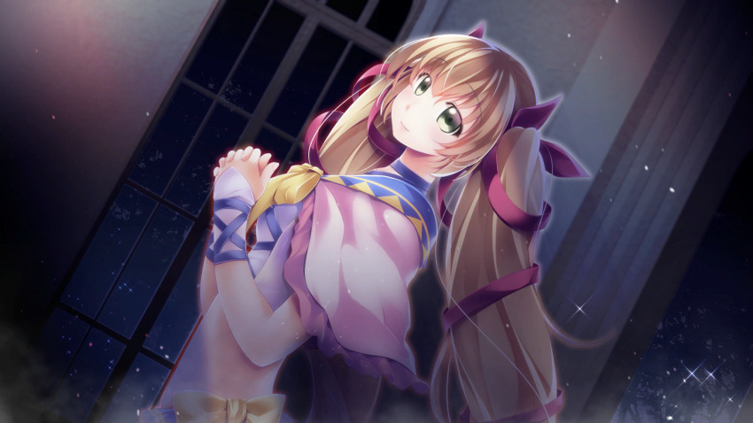 1girl, atelier-moo, brown_hair, capelet, carol_(our_battle_has_just_begun!), closed_mouth, cowboy_shot, detached_sleeves