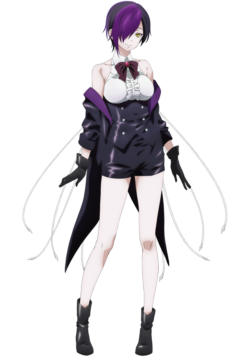 1girl, absurdres, black_jacket, black_shirt, black_shorts, closed_mouth, highres, ishura