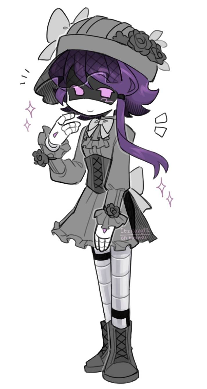 dress, glitch_productions, gothic_lolita, hat, highres, lolita_fashion, murder_drones, no_humans