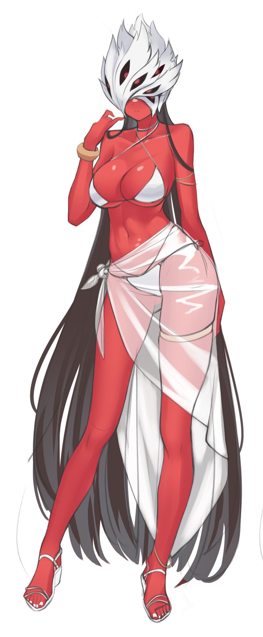 1girl, absurdres, alternate_costume, beatrice_(blue_archive), bikini, black_sclera, blue_archive, breasts