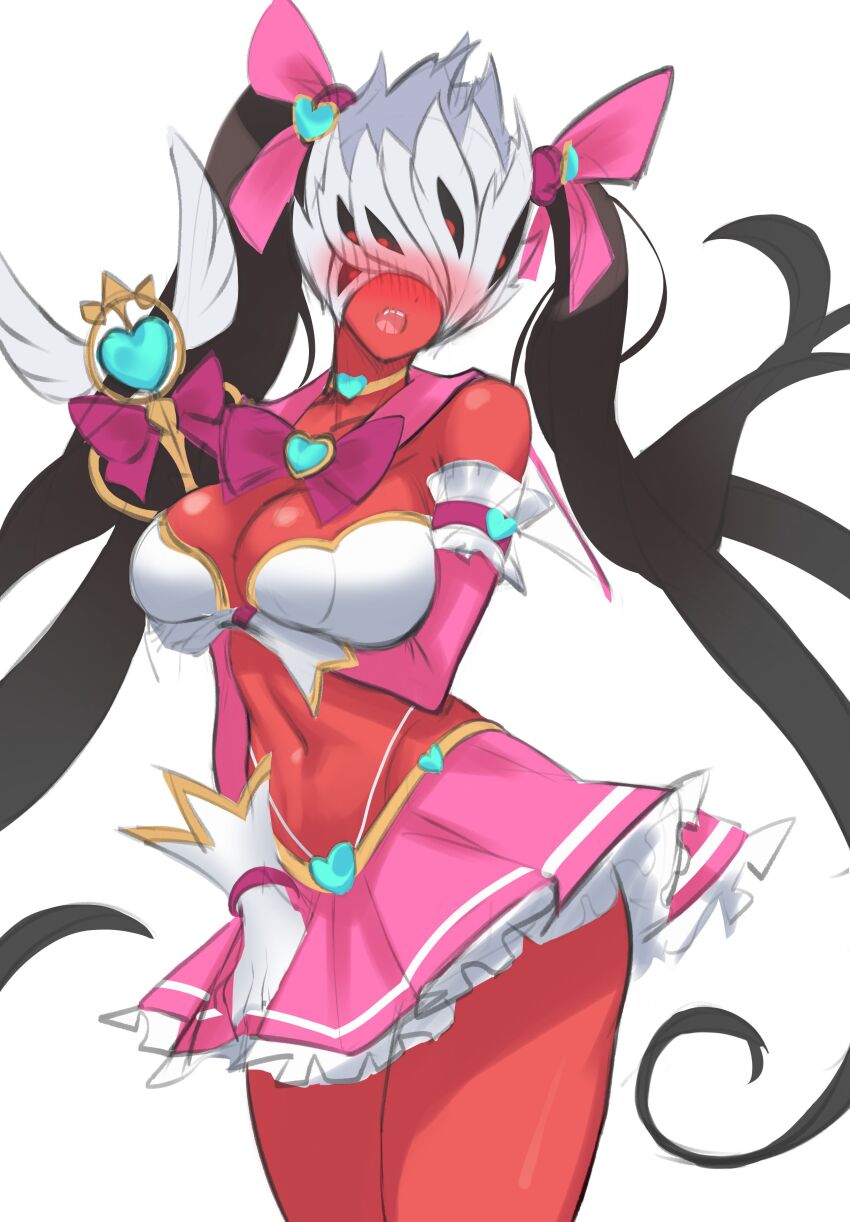 1girl, absurdres, beatrice_(blue_archive), black_hair, black_sclera, blue_archive, blush, breasts