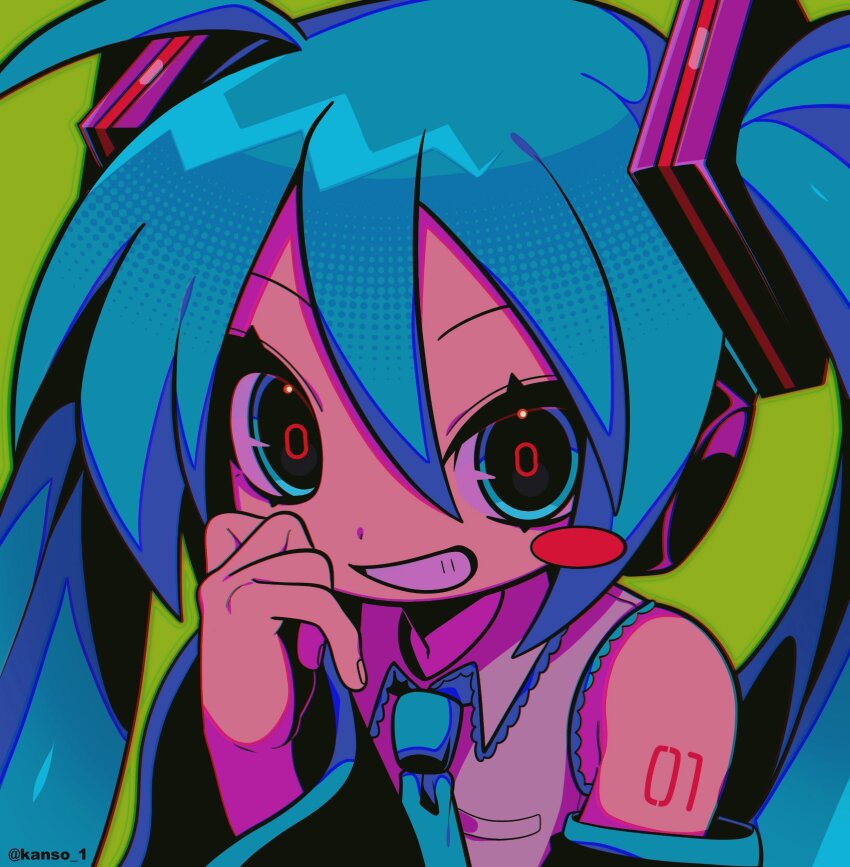 1girl, absurdres, ahoge, aqua_eyes, aqua_hair, aqua_necktie, aqua_trim, bare_shoulders