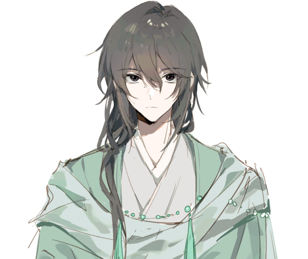 1boy, black_hair, brown_hair, call_of_cthulhu, chinese_clothes, closed_mouth, green_jacket, gu_yanyu