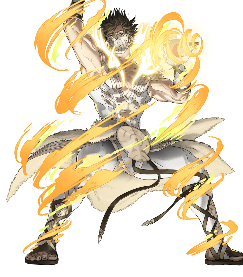 1boy, antlers, bara, deer_boy, eikbyrnir_(fire_emblem), fire_emblem, fire_emblem_heroes, glowing
