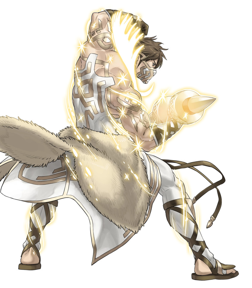 1boy, antlers, bara, deer_boy, eikbyrnir_(fire_emblem), fire_emblem, fire_emblem_heroes, glowing