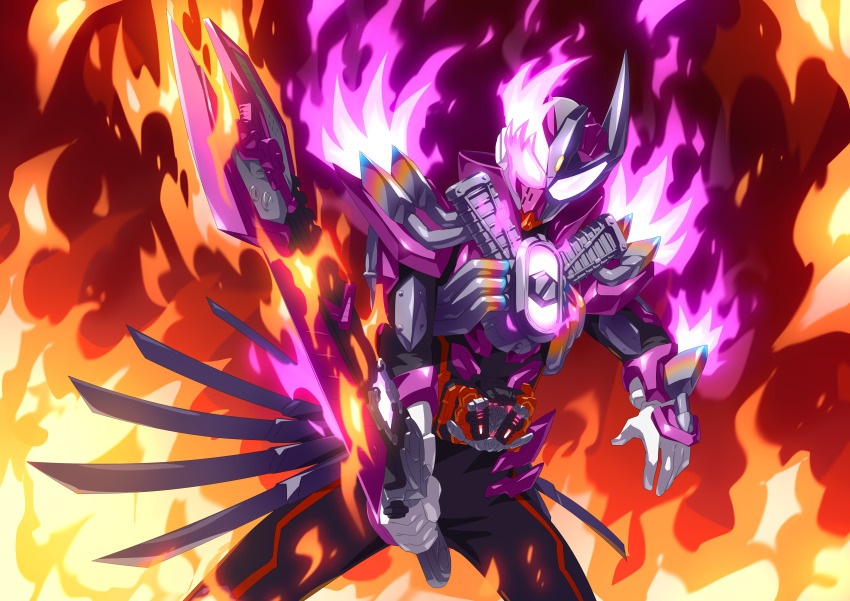 1boy, absurdres, armor, armored_boots, asymmetrical_armor, black_bodysuit, bodysuit, bolt_(hardware)