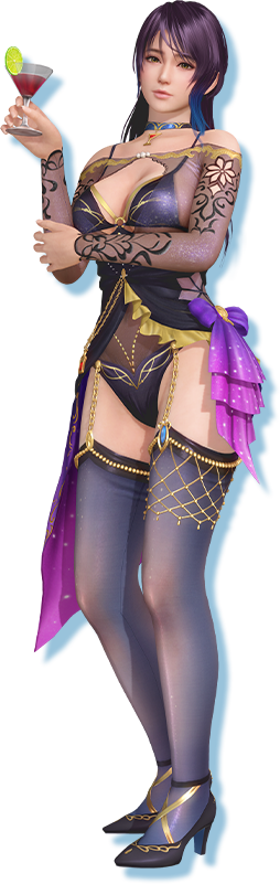 1girl, 3d, choker, dead_or_alive, dead_or_alive_xtreme, dead_or_alive_xtreme_venus_vacation, drink, full_body