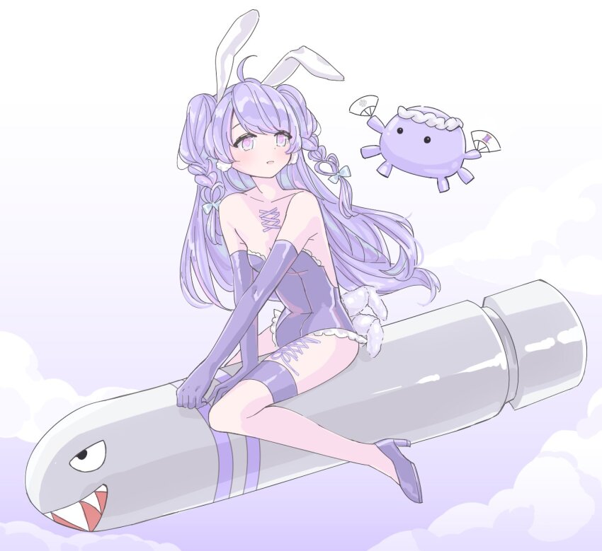 1girl, amiya_aranha, animal_ears, blush, braid, breasts, bucko_(amiya_aranha), collarbone