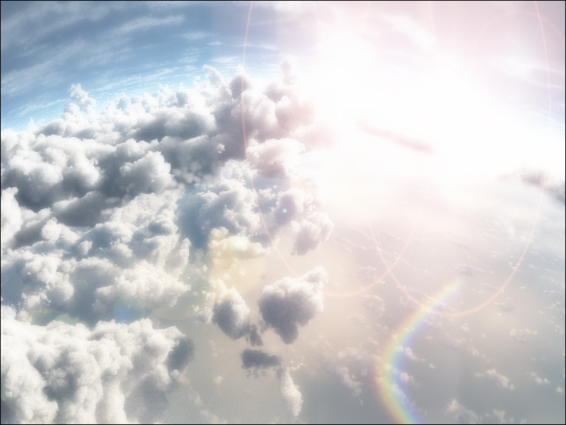 aiuuu, cloud, lens_flare, mana_ex_legion, no_humans, original, rainbow, scenery
