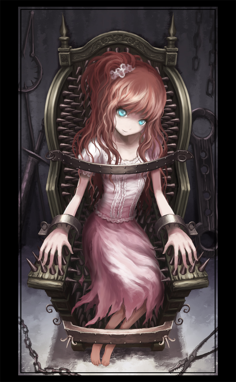 1girl, aqua_eyes, bdsm, bondage, bound, bound_legs, bound_torso, bound_wrists