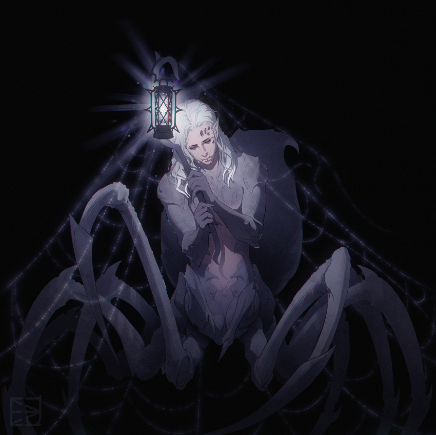 1boy, arachne_boy, arthropod_boy, baldur's_gate, baldur's_gate_3, black_background, black_skin, carapace