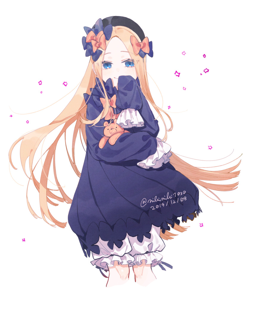 1girl, abigail_williams_(fate), abigail_williams_(first_ascension)_(fate), absurdres, beret, black_bow, black_hat, blonde_hair