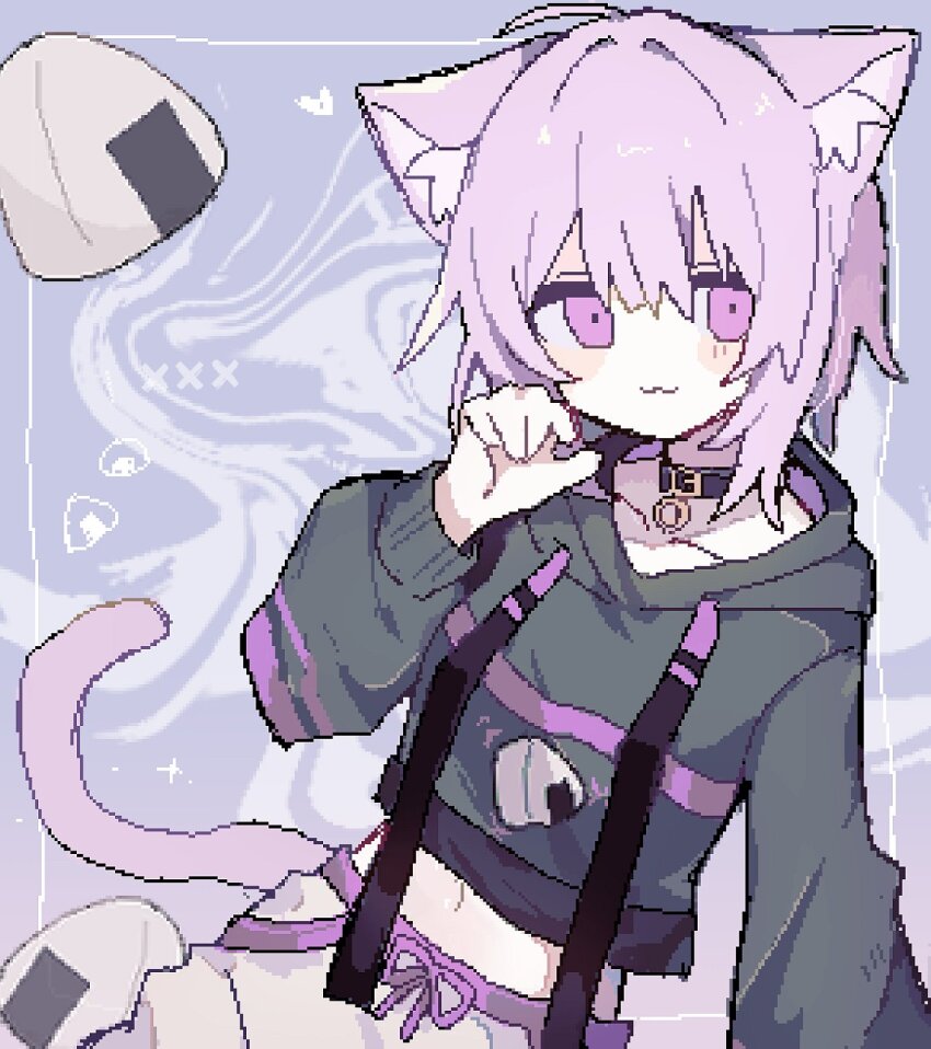 1girl, :3, animal_collar, animal_ear_fluff, animal_ears, cat_ears, cat_girl, cat_tail