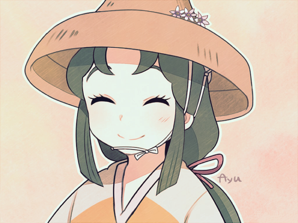 1girl, ayu_(mog), blush, closed_eyes, closed_mouth, eyelashes, facing_viewer, flower