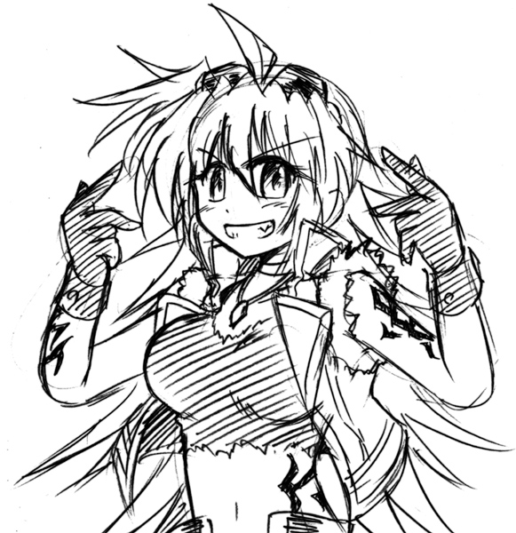 00s, 1girl, arnage_of_huckebein, breasts, female_focus, gloves, goggles, grin