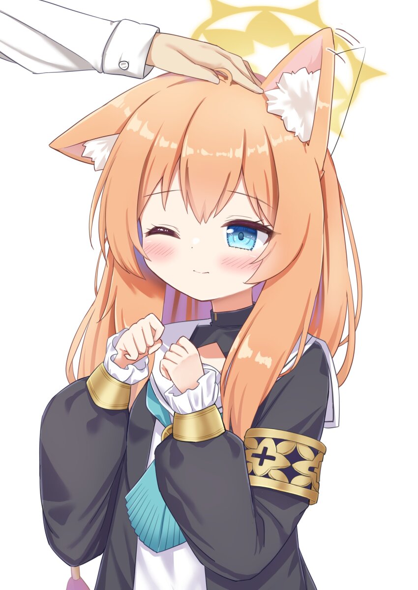 1girl, 1other, absurdres, animal_ear_fluff, animal_ears, blue_archive, blue_eyes, blue_neckerchief