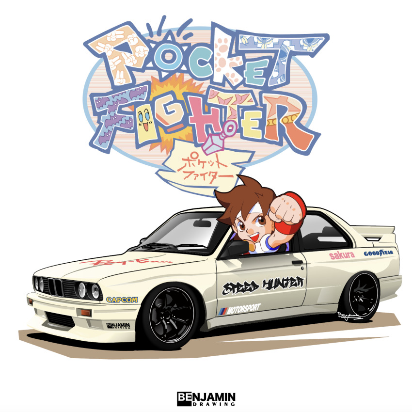 1girl, artist_name, benjamin_(user_scjv3278), bmw, bmw_3_series, bmw_e30, bmw_m3, brown_eyes