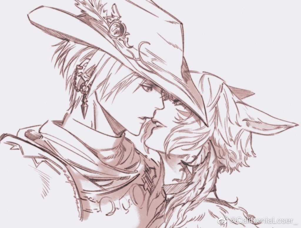 2girls, androgynous, animal_ears, archon_mark, caloserrr, cat_ears, chinese_commentary, choker