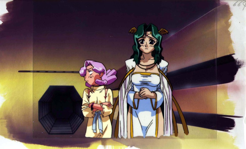 1990s_(style), 2girls, aun_freya, cel, highres, lashara_moon, multiple_girls, photon