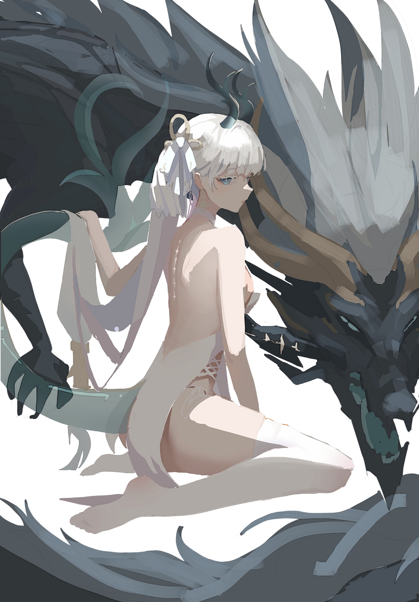 1girl, 1other, absurdres, backless_dress, backless_outfit, bare_arms, bare_back, bare_shoulders