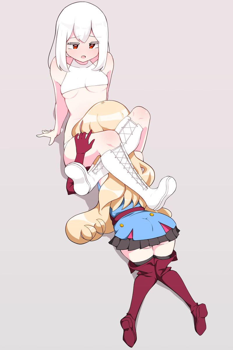 2girls, boots, catfight, cunnilingus, highres, multiple_girls, oral, ryona