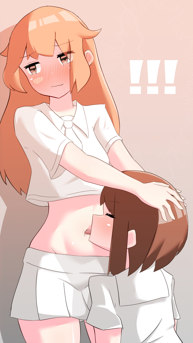 2girls, highres, licking, licking_navel, multiple_girls, original, sm_th, tagme, yuri