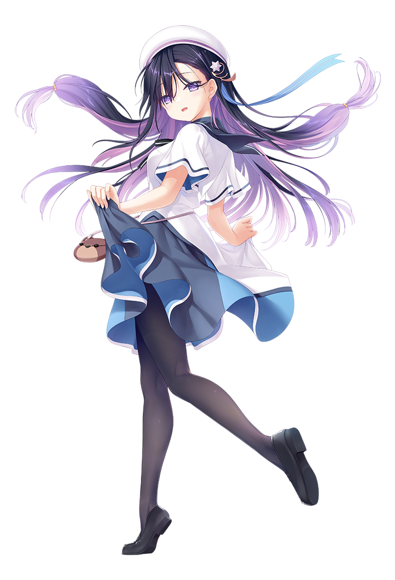 1girl, anemoi, black_hair, dress, floating_hair, full_body, gradient_hair, hair_ornament