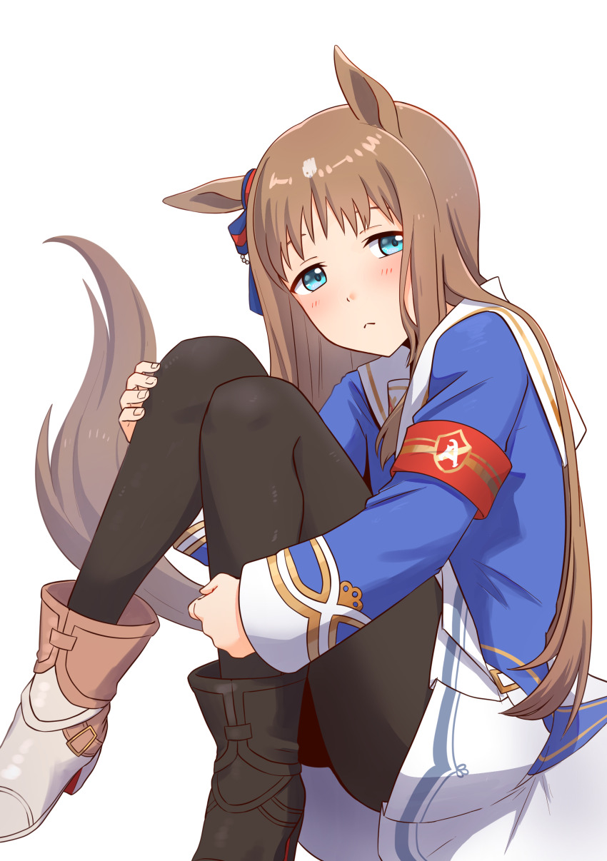 1girl, :<, absurdres, animal_ears, armband, blush, boots, breasts