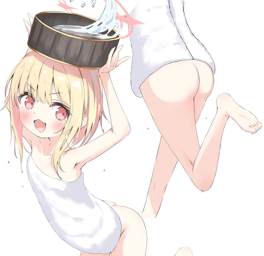 1girl, absurdres, ass, blonde_hair, blue_archive, blush, breasts, collarbone