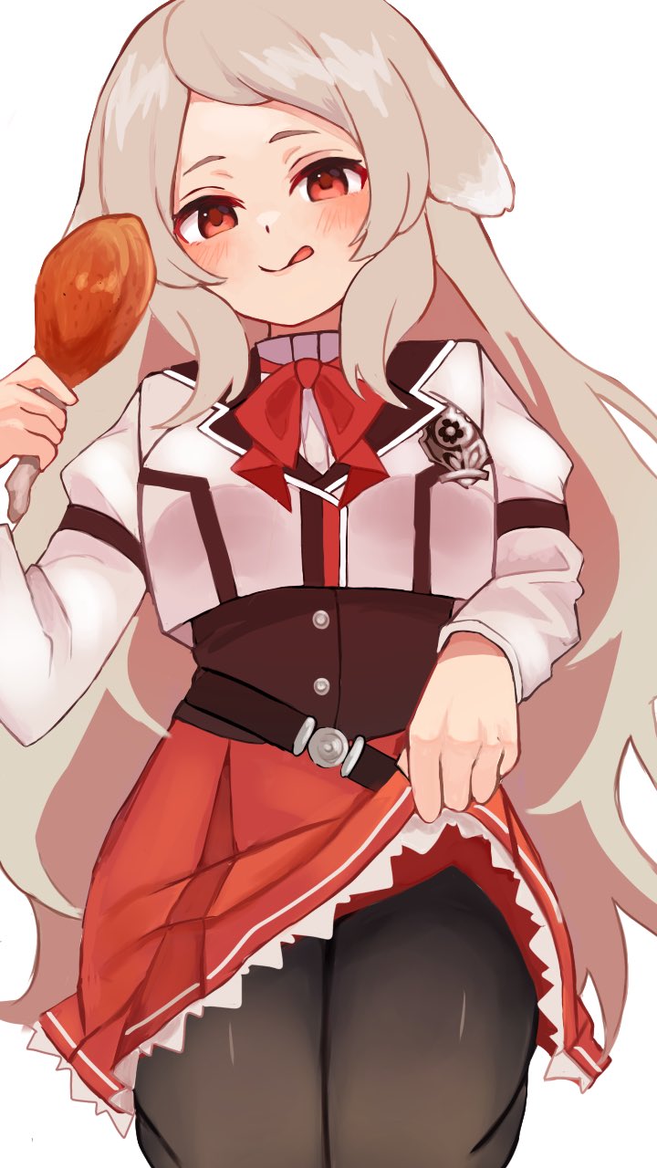 1girl, animal_ears, baru_4416, belt, black_corset, black_thighhighs, blush, breasts