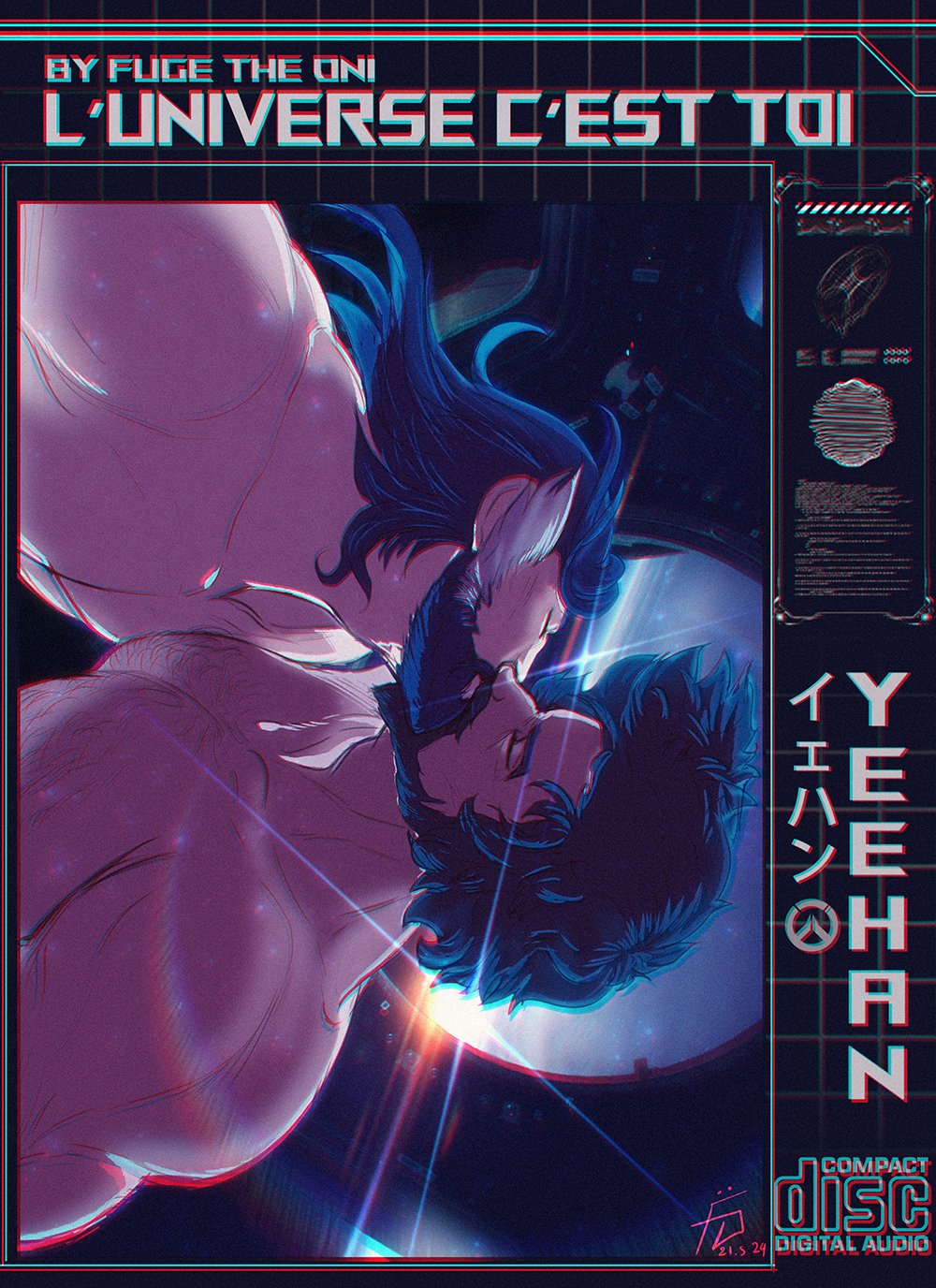 bara, beard, cassidy_(overwatch), closed_eyes, couple, dark-skinned_male, dark_skin, facial_hair