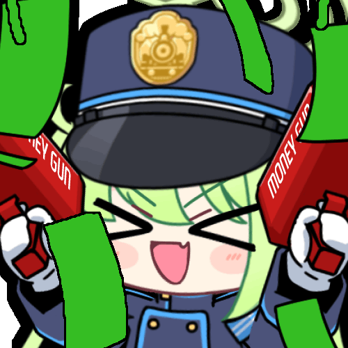 >_<, 1girl, :d, acomu414, animated, animated_gif, banknote, blue_archive