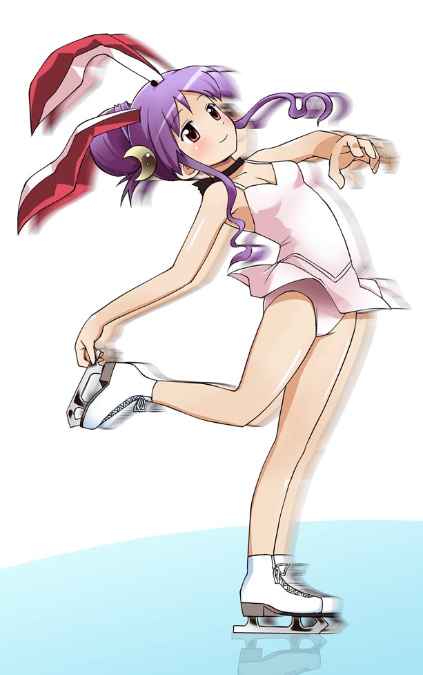 1girl, alternate_hairstyle, animal_ears, blush, choker, crescent, female_focus, hair_up