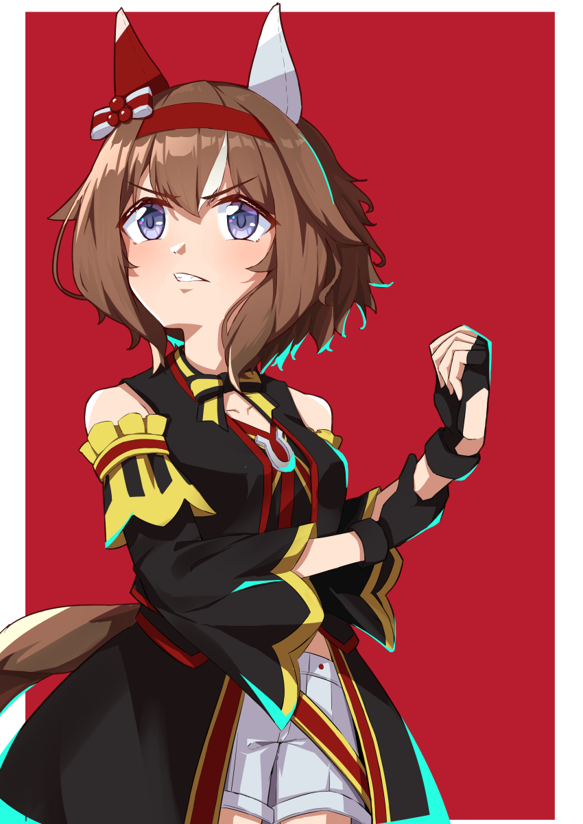 1girl, absurdres, animal_ears, blue_eyes, blush, breasts, brown_hair, collarbone